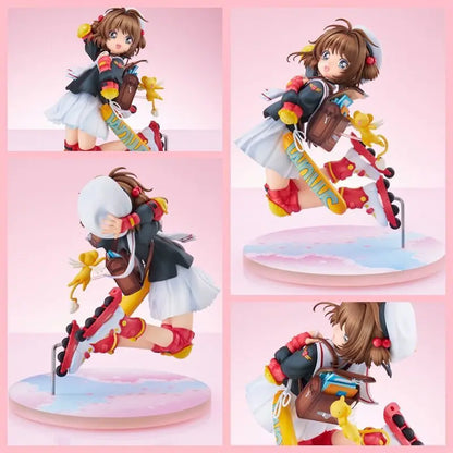 20CM Cardcaptor Sakura Kinomoto Sakura Roller Skating Anime Characters Figure Desktop Ornament Collectible Toy Model Statue Gift