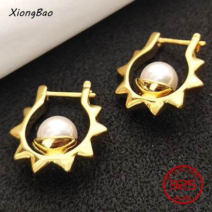 925 Sterling Silver Geometry Asymmetric Earring for Women Girl Simple Office Jewelry Gift Dropshipping