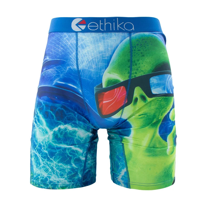 ETHIKA Men Underwear Boxers 1Pcs Sexy Breathable Mesh Crotch Man Swimming Underpants Plus Size Mens Panties Men's Boxers Briefs