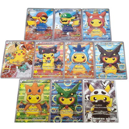 10PCS/set DIY PTCG Japanese Version Self-made Pocket Monster Card Cartoon Anime Peripheral Collection Game Card Holiday Gift Toy