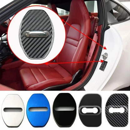 Car Door Lock Cover Auto Protection Case for Porsche Macan RSR 718 Cayman 911Panamera Taycan Cayenne Carrera Car Accessories
