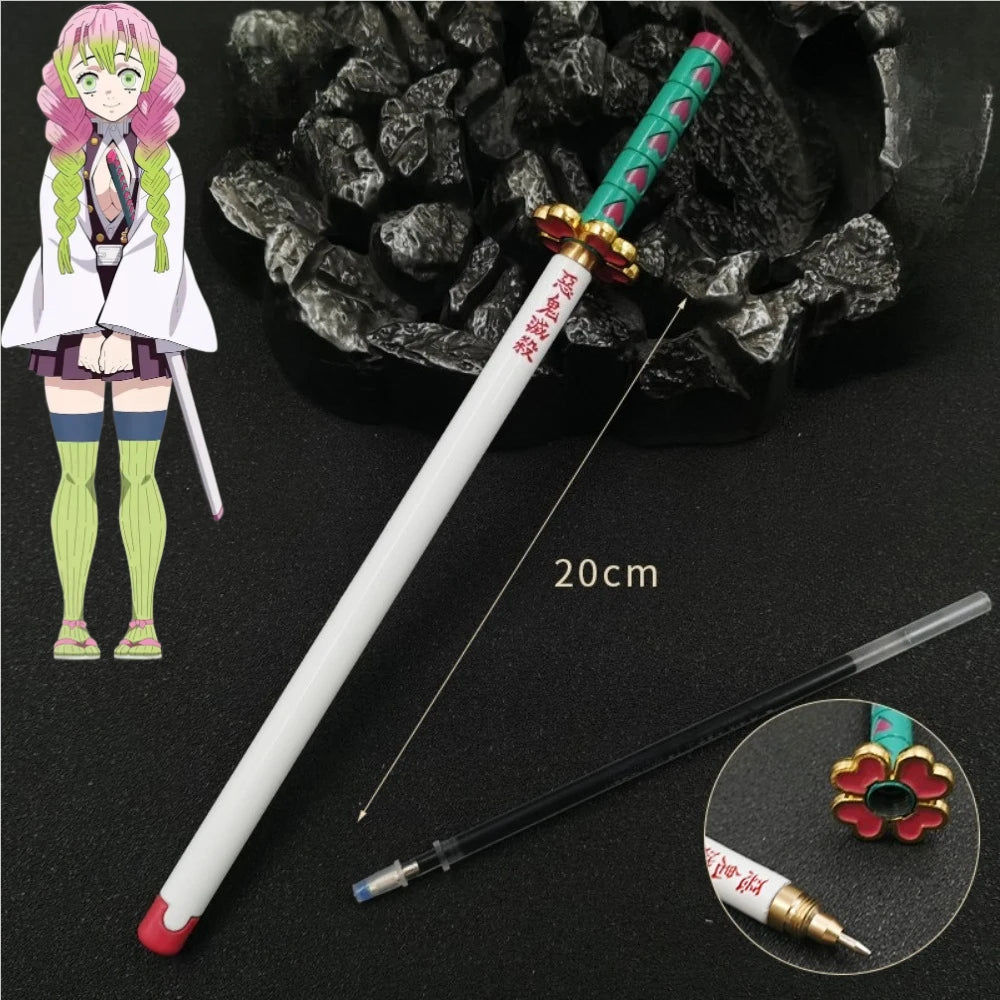 Anime Demon Slayer Nichirin Sword Katana Pen Kimetsu No Yaiba Giyu Refillable Gel Pen for Anime Fans Collection School Supplies