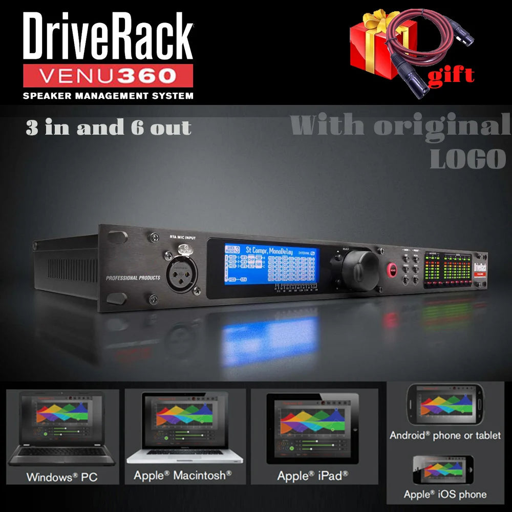 VENU360 3 Input 6 Output Stage Pro Audio Processor Original Software Audio Driver Rack Complete Speaker Management System