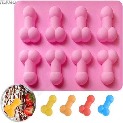 Creative Silicone Ice Mold 8 Grid Ice Cube Tray for Whiskey Cocktail Novelty Food Grade Flexible with Lid Kitchen Tool