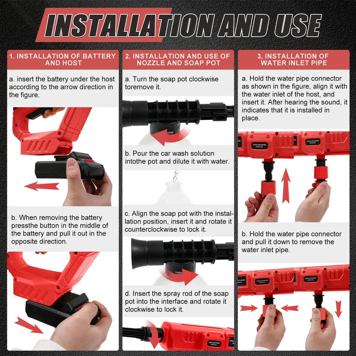 High pressure washer portable pressure washer pressure washer gun for Milwaukee m18 battery garden car wash sprayer High