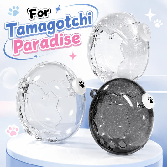 For Tamagotchi Paradise Clear PC Protective Case And Button Cap Electronic Pet Machine Full Cover Shell