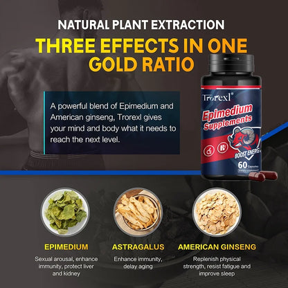 Men Tumescence Endurance and Energy Power Supplement Eleuthero Root Wolfberry Epimedium complex