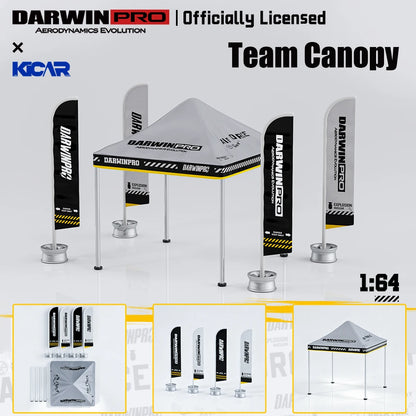 Kicarmod 1:64 DARWINPRO Battle Grey & LB Black & Red Tent Knife Flag Set - Scene Model Miniatures