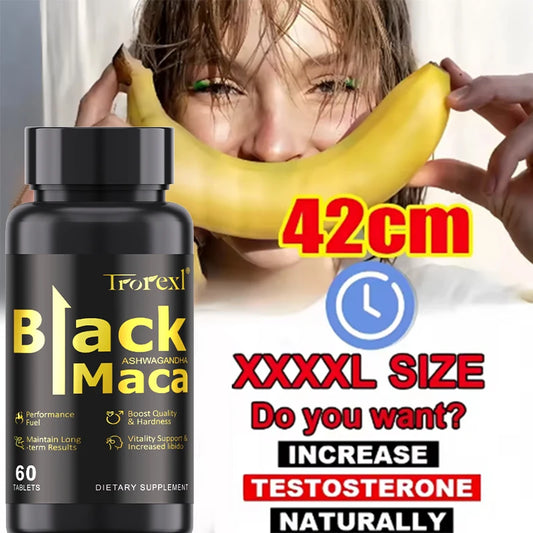 Male Enhancing Libido Organic Maca -60 Tablets 100% Pure Non-GMo Supports Reproductive HealthNatural Energizer Fast Acting