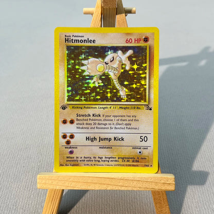 FO PTCG7-003 Tcg proxy PKM Cards hitmonlee zapdos Rare Collection Battle Toys Gifts for Hobbies home play