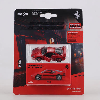 MAISTO 1:64 Ferrari F40 Card Version Alloy Model Car