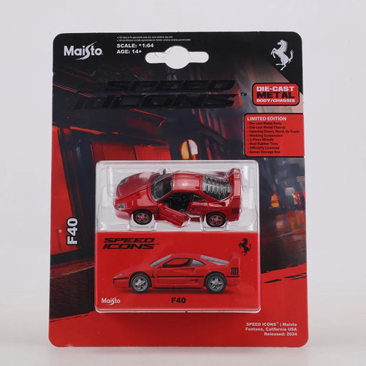 MAISTO 1:64 Ferrari F40 Card Version Alloy Model Car