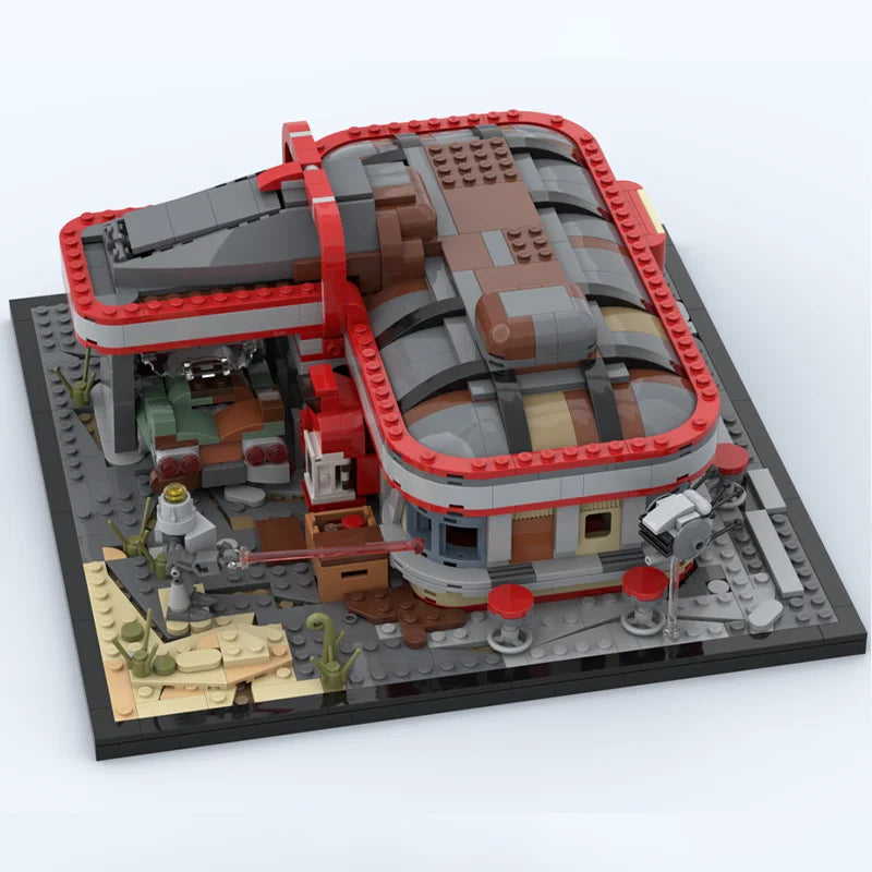 1492PCS  Drumlin Diner Modular MOC Creative street view Model Building Blocks Architecture DIY Education Model Toys Gifts