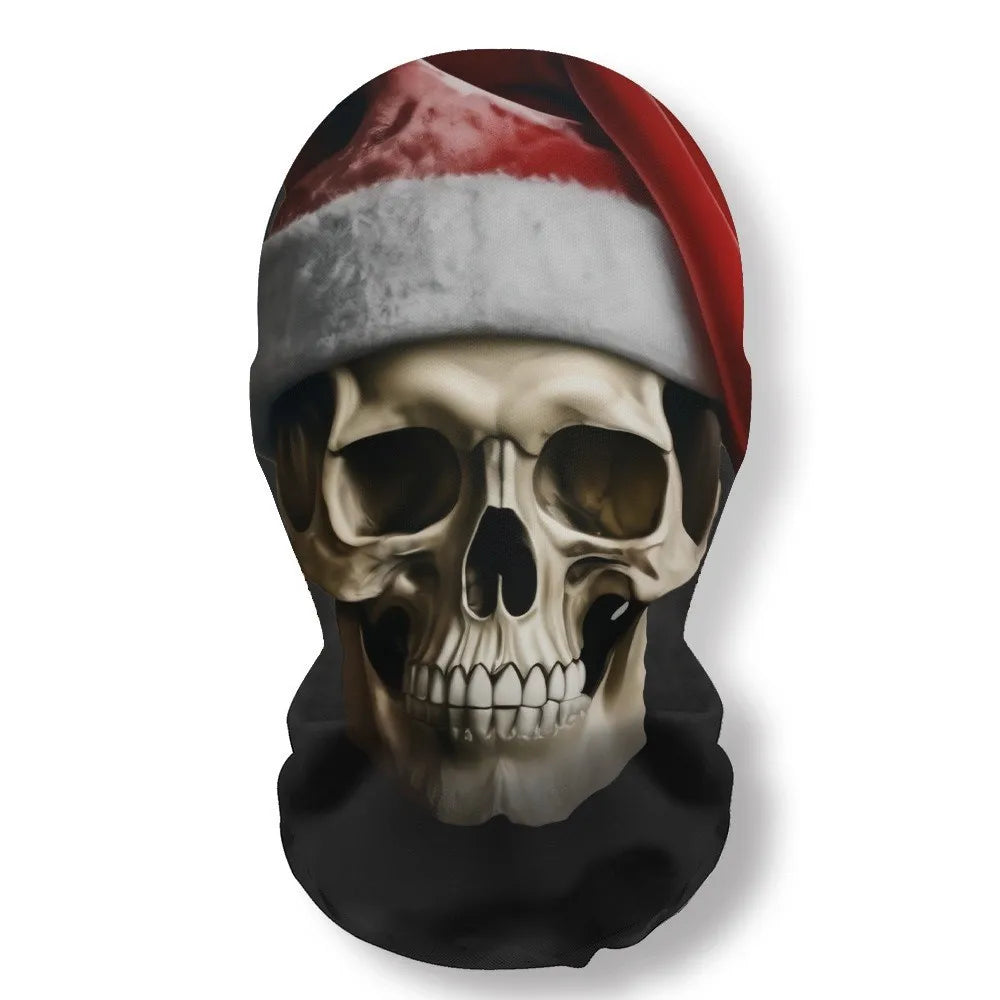 Christmas Series Skull Mask Party Cosplay Santa Claus Elastic Mesh Breathable Full Face Masks Funny Props Balaclava Headcovers