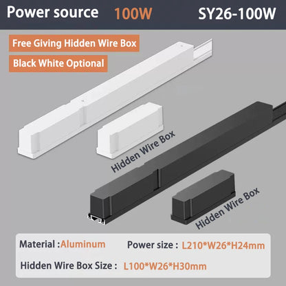 6MM Ultra Slim Magnetic Track Light Surface Mounted Ceiling Rail DC48V Modern LED Lamp Black White Magnet Rail Lamp Spotlight