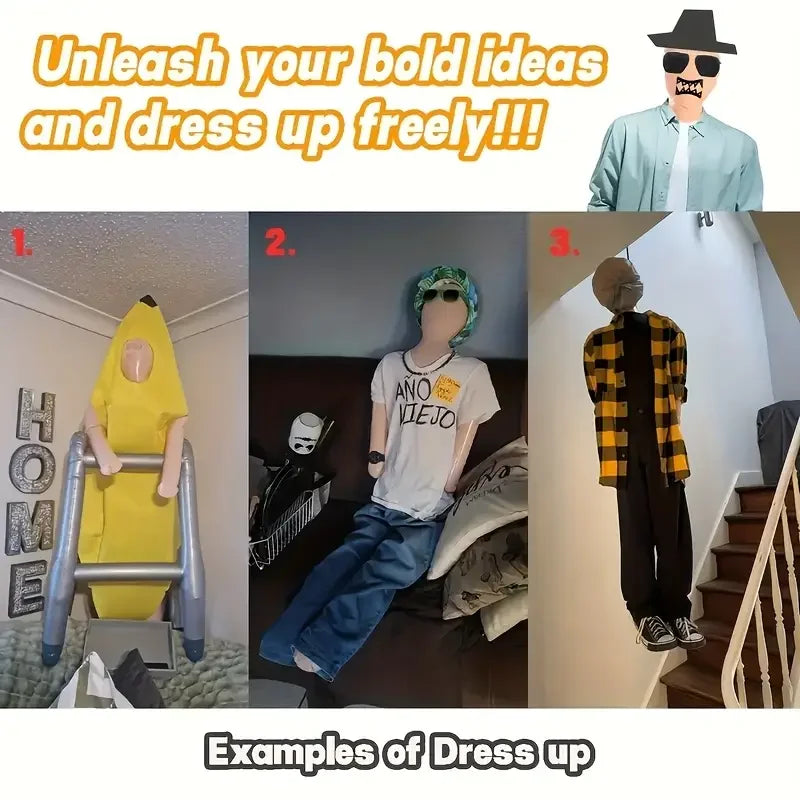 Inflatable Dummy - Durable PVC, Escape Room Props, Great for Pranks and Role Play - Outdoor/Indoor Haunted House Funny Tricky