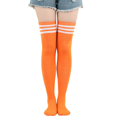 Women Jk Stockings Halloween Party Cosplay Socks Over Knee Thigh Socks Warm Stocking Women Boot Sock Triple Stripe Long Socks