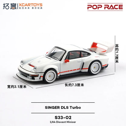 XCARTOYS POP RACE 1/64 Porsche 992 Stinger GTR SINGER 964 SINGER DLS Turbo Study RWB 997 Cars Alloy Diecast Model Kids Toys Boys