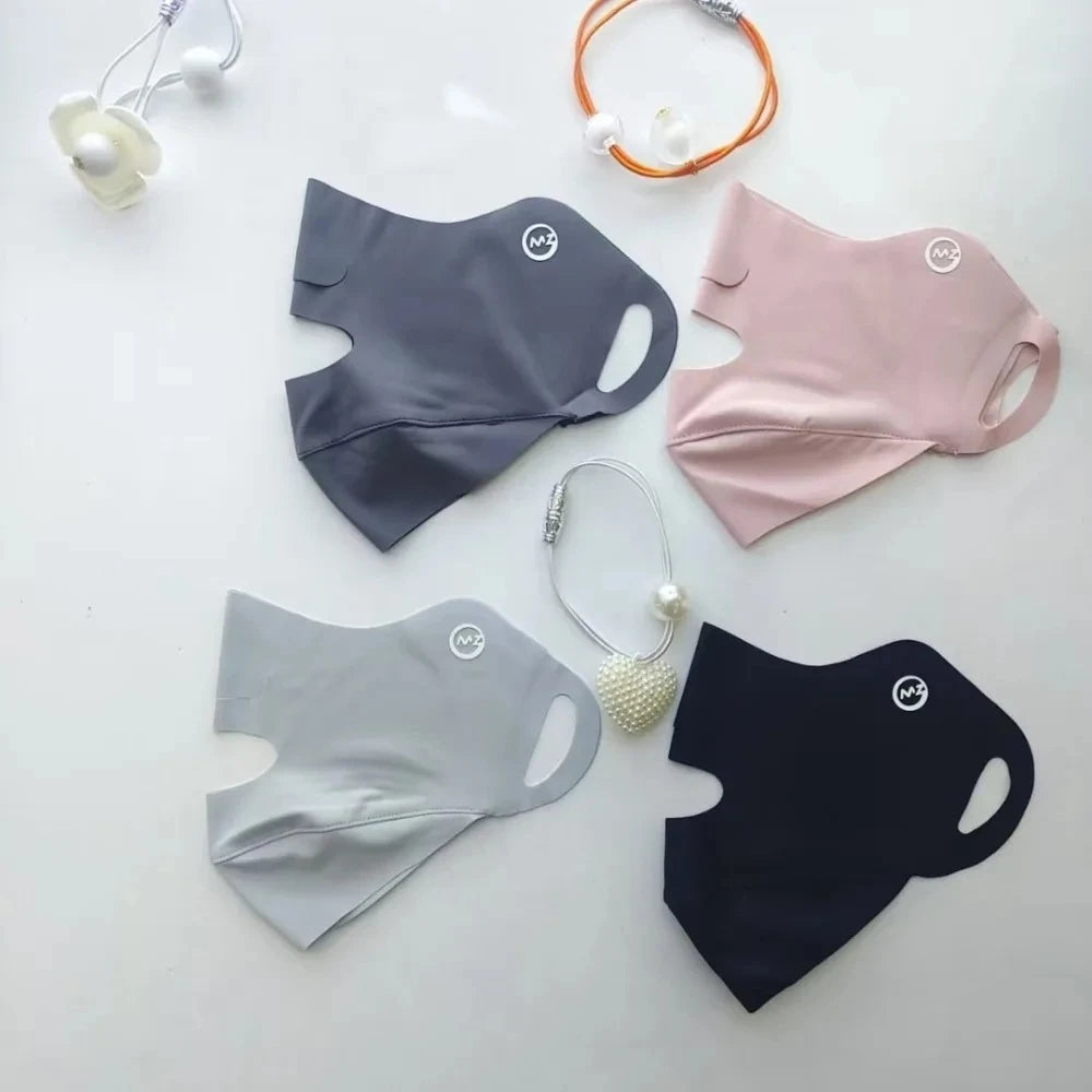 New Breathable Ice Silk Mask Washable Anti-UV Riding Face Mask Dustproof Anti-sun Mask Gift