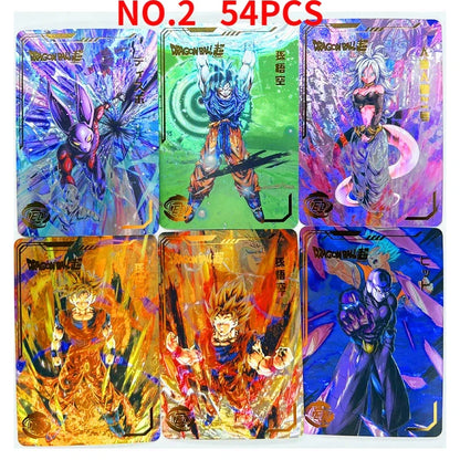 54pcs/set Dragon Ball Z Laser Engraving flash Super Saiyan Heroes Battle Card Ultra Instinct Goku Vegeta Game Collection Cards