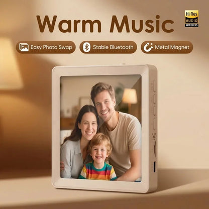 4" DIY Photo Frame Wireless Bluetooth Speaker Magnetic Design Desktop Picture Decor Audio Support Recording TF Card Playback