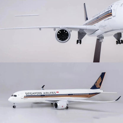 Singapore Airlines 47CM 1:142 Scale Model Aircraft A350 Airbus LED with LED Light(Touch or Sound Control) for Collection or Show
