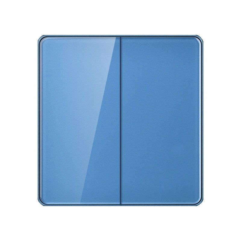 86X86MM Tempered Glass Wall Switch Socket EU FR UK Standard USB Charging Port 10A/13A 250V 1/2/3/4 Gang Crystal Panel