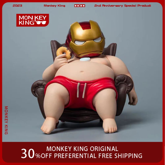 12cm The Avengers Iron Man Fat Boy Figure Cute Anime Action Collection Desktop Ornament Decoration Car Ornaments Children Toys