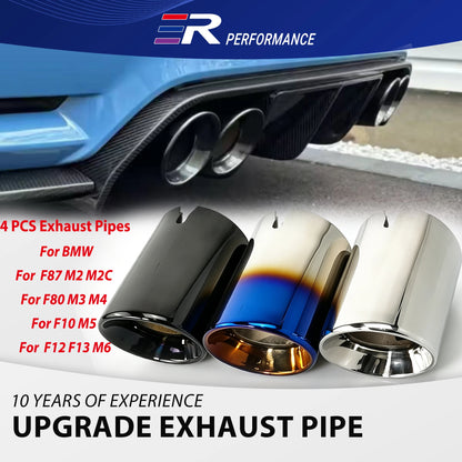 4 Pcs Exhaust Tips For BMW F87 M2 M2C F80 M3 F82 F83 M4 F10 M5 F12 F13 M6 Stainless Car Accsesories Muffler Tail Tips Modify