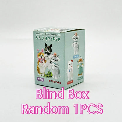 Mufosand Characters Hello Kitty Pompompurin Kuromi Kawaii Cats Neko Blind Box Doll Gift Toy Model Anime Figures Collect Ornament
