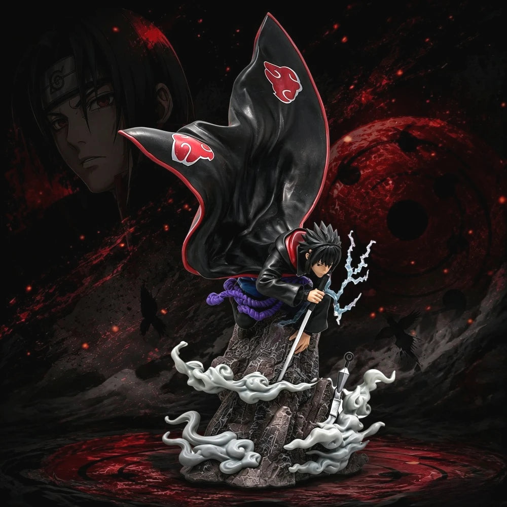 43cm/16.93in Anime Naruto Figure Uchiha Sasuke Action Figures Pvc Statue Desktop Ornamen Collection Model Toys Gifts