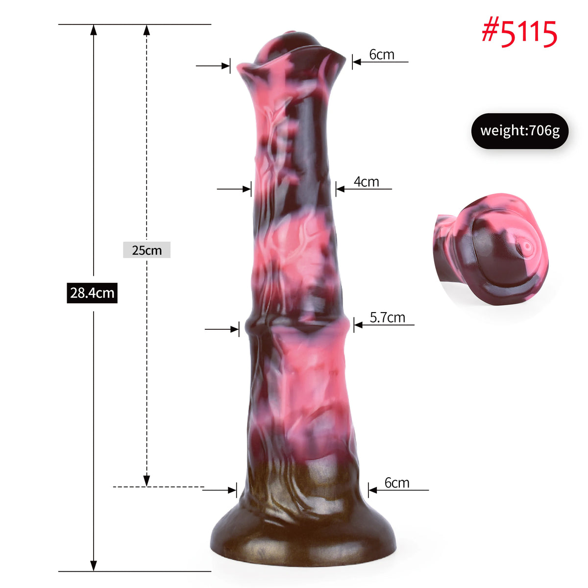 FAAK Colorful Silicone Ribbed Fantasy Horse Knot Dildo with Suction Cup Anal Sex Toys Soft Girthy Huge Fake Penis for Women
