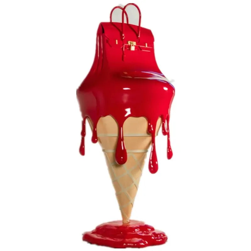 Melting Ice Cream Bag Statue Art Angel Figurine Luxury Decoration Sculpture For Home Living Room Desk Accessories