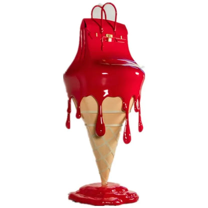 Melting Ice Cream Bag Statue Art Angel Figurine Luxury Decoration Sculpture For Home Living Room Desk Accessories