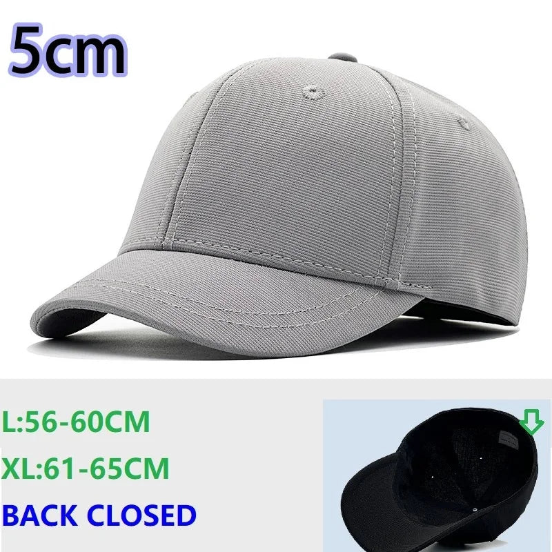 Back Closed Baseball Caps for Men and Women, Big Head and Small Head Hat, High Quality Headwear