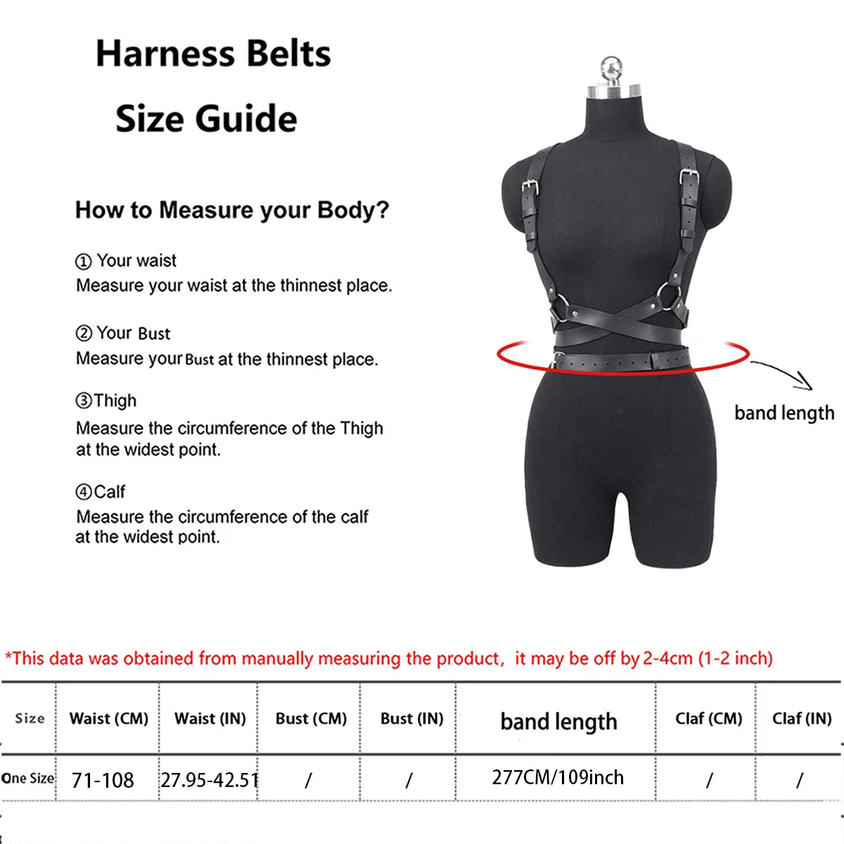 Women Black Punk Gothic PU Leather Adjustable Chest Harness Strap Decor Accessory For Halloween Rave Festival Street Outfit