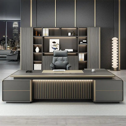 Modern High-end Desk Boss Tables Light Luxury Office Desks And Workstations Simple Manager Large Class Desk President Table