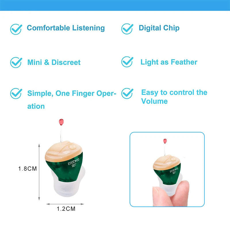 Portable Hearing Aids Audifonos Mini Inner Ear J25 Adjustable Hearing Aid Ear Sound Amplifier