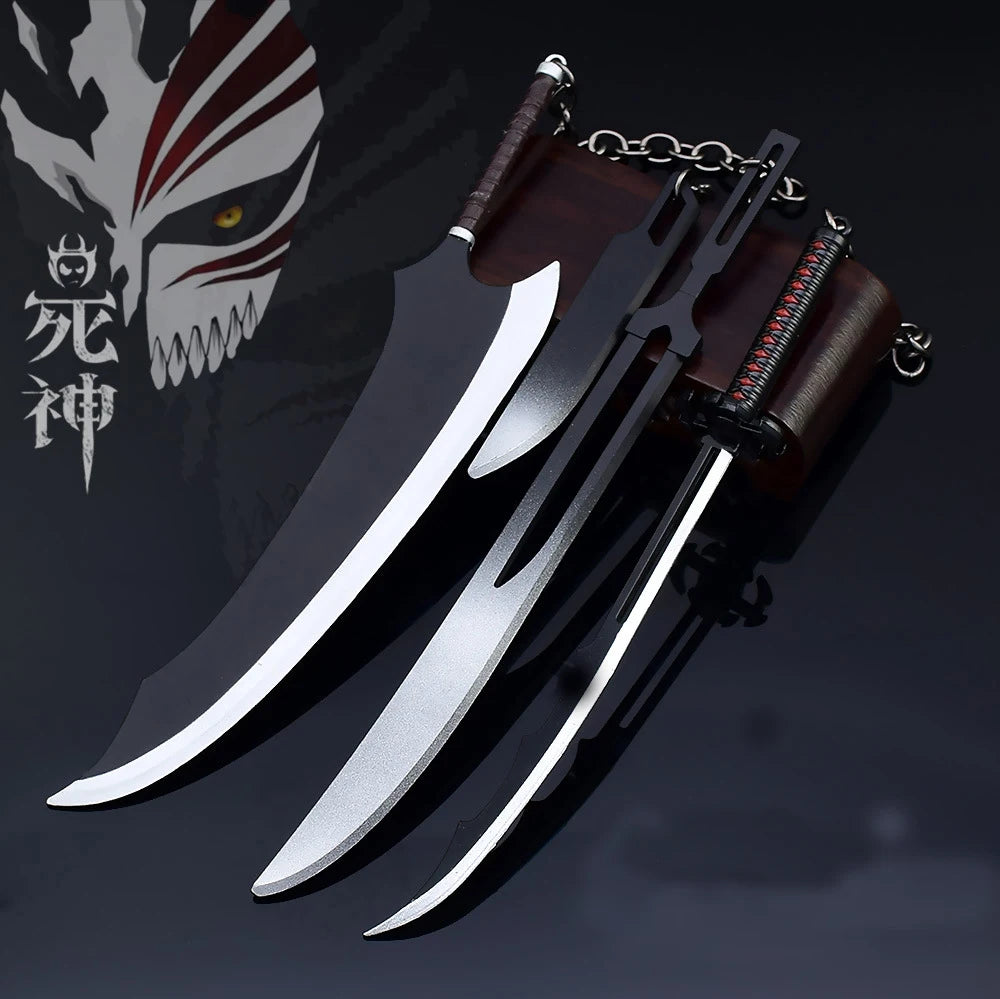 Bleach Mini Sword Model Keychain Zangetsu Zanpakutou Hitsugaya Toushirou Katana Keychains Accessories llaveros