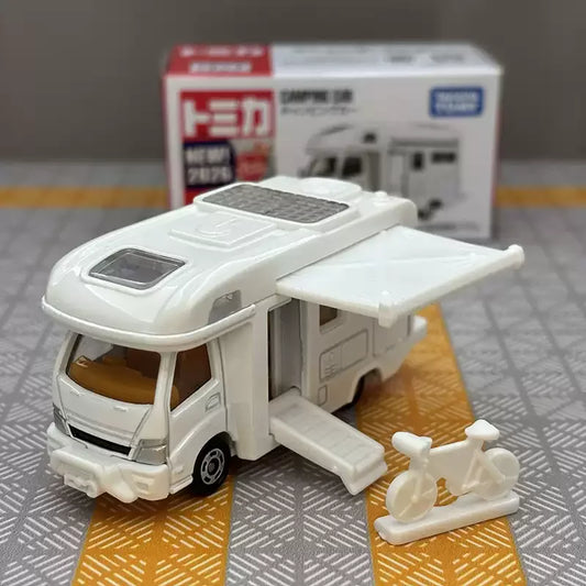 Pre-Order Takara Tomy Tomica No.24 Camper Van Red Box 1:64 Diecast Alloy Car Model Movable Awning Bike Collectible Mini Gift