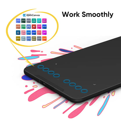 XPPen 7x4 inch Graphics Tablet 8 Express Keys 16384 Level Battery-free Digital Drawing Pen Tablet Support Android Windows Ma