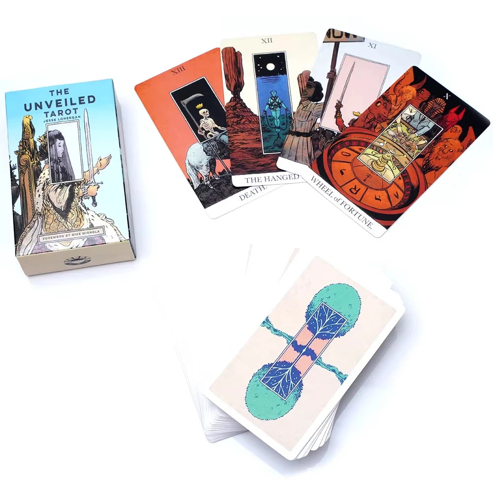 The Unveiled Tarot Deck by Jesse Lonergan Illustrated Card Set with Foreword by Mike Mignola Unique Art Design for Tarot Enthusi