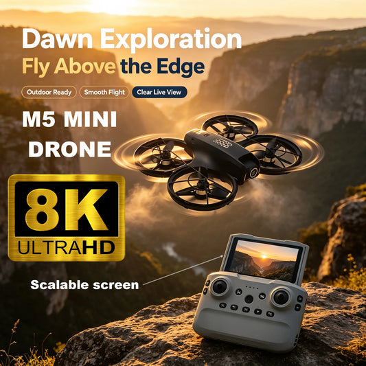 M5 MINI Drone GPS 8K Professional HD 360° Dual Camera Screen Remote Control Brushless Motors Obstacle Avoidance Quadcopter