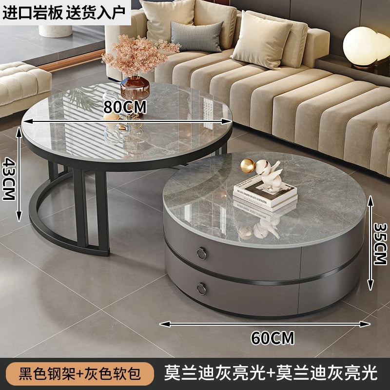 European Elegant Coffee Tables Multifunction Trendy Modern Minimalist Coffee Tables With Drawers Storage Mesa Centro Furniture