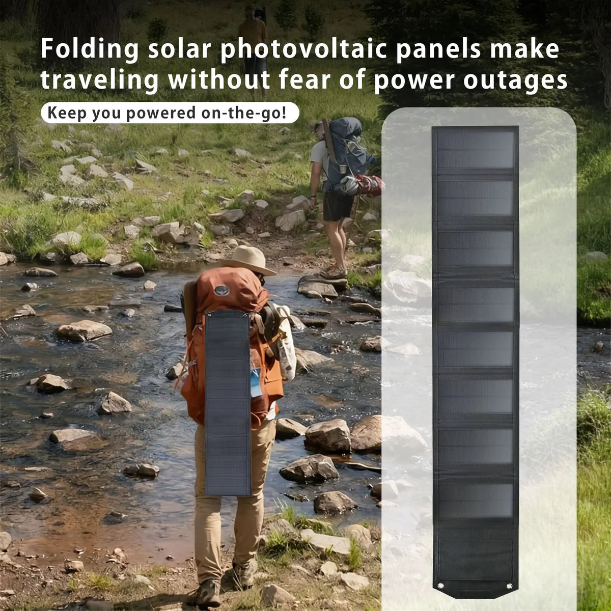 LEAORLD 80W Solar Panel Charger, 8-Foldable Solar Panel Fast Charging, Dual USB Solar Phone Charger, Monocrystalline High Effici