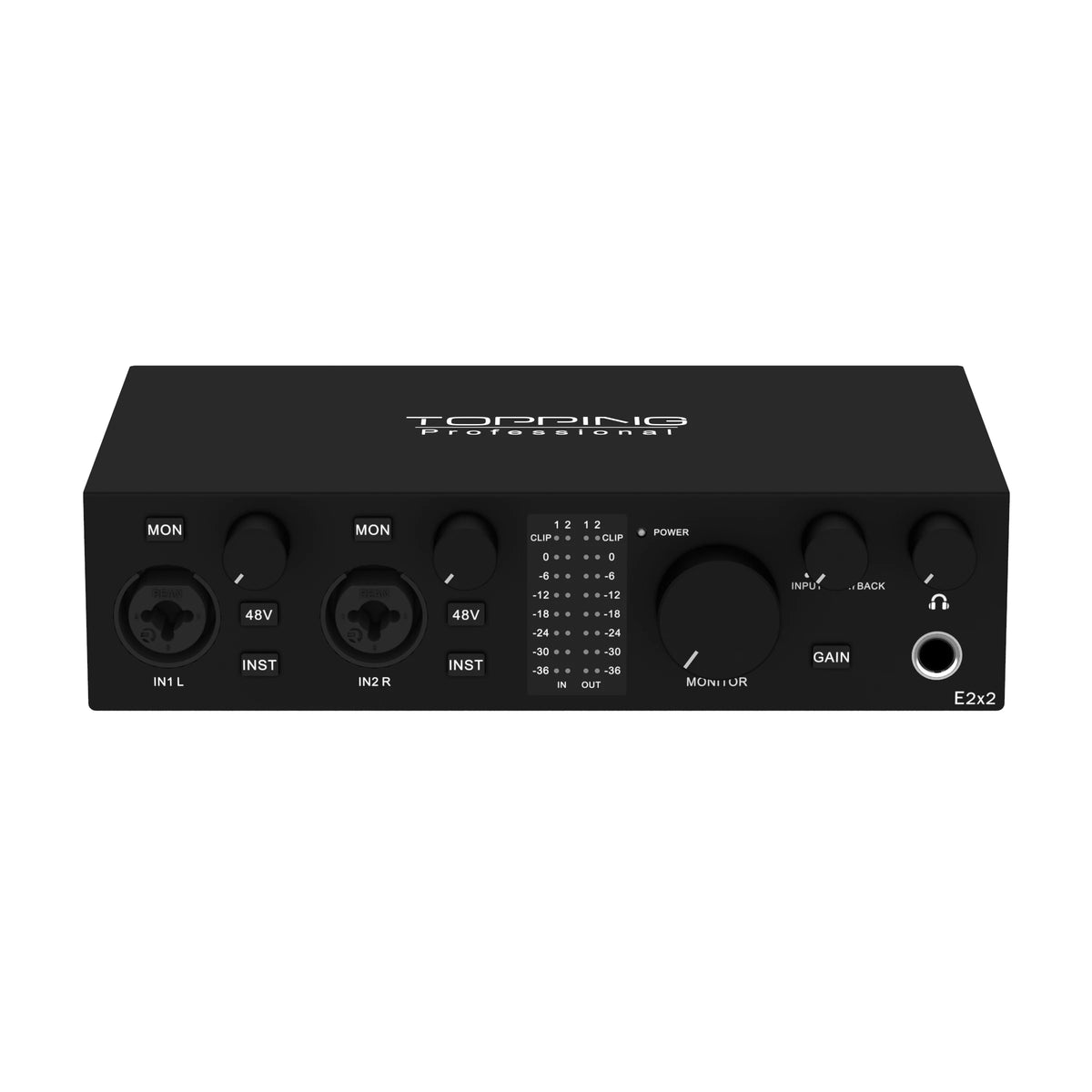 TOPPING E2x2 Professional Audio Interface Computer Phone Singing Live Streaming Sound Card Recording Mixing 2in 2out