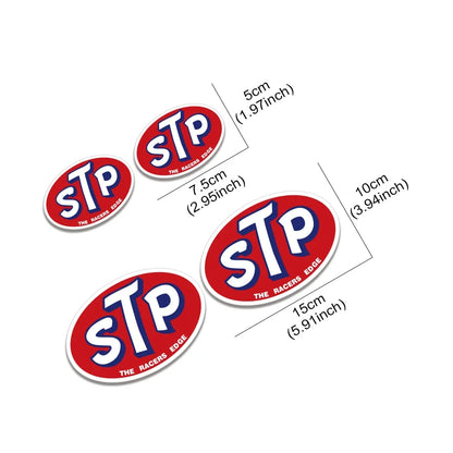 2Pcs STP Racers Edge Vintage Oil Original 1960's 70's Racing Style Car Sticker Richard Petty Vinyl Decal Auto Tuning Accessories