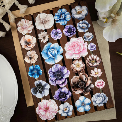 JIANQI 50mm*2m PET Plant Large petals tape Sticker Decorative collage Adhesive Diy Scrapbooking hand made Masking tape