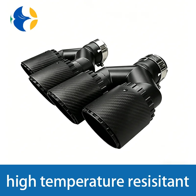 1Piece Upgrade Y Shape Double Outlet Matte Carbon Fiber For Modified Accessories Exhaust Tip Car Decoration Muffler Nozzle Pipe