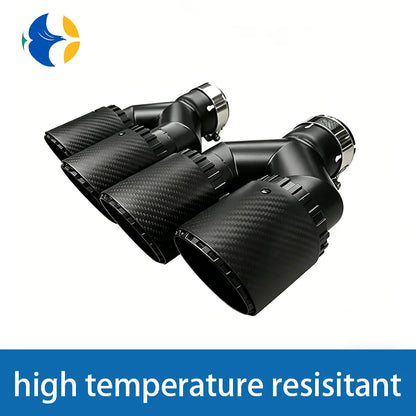 1Piece Upgrade Y Shape Double Outlet Matte Carbon Fiber For Modified Accessories Exhaust Tip Car Decoration Muffler Nozzle Pipe